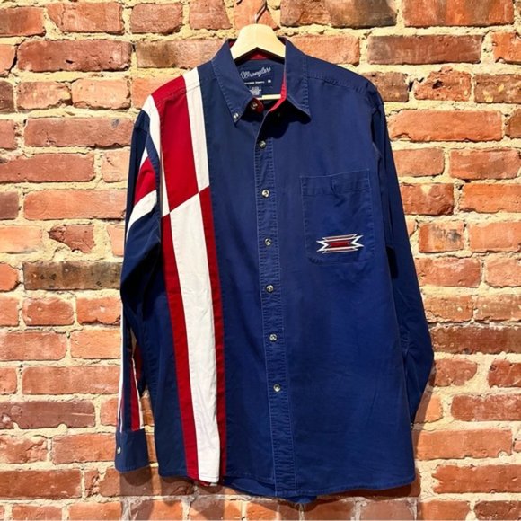Wrangler Other - Wrangler Western Shirt One Sleeve Design 100% Cotton Size Medium